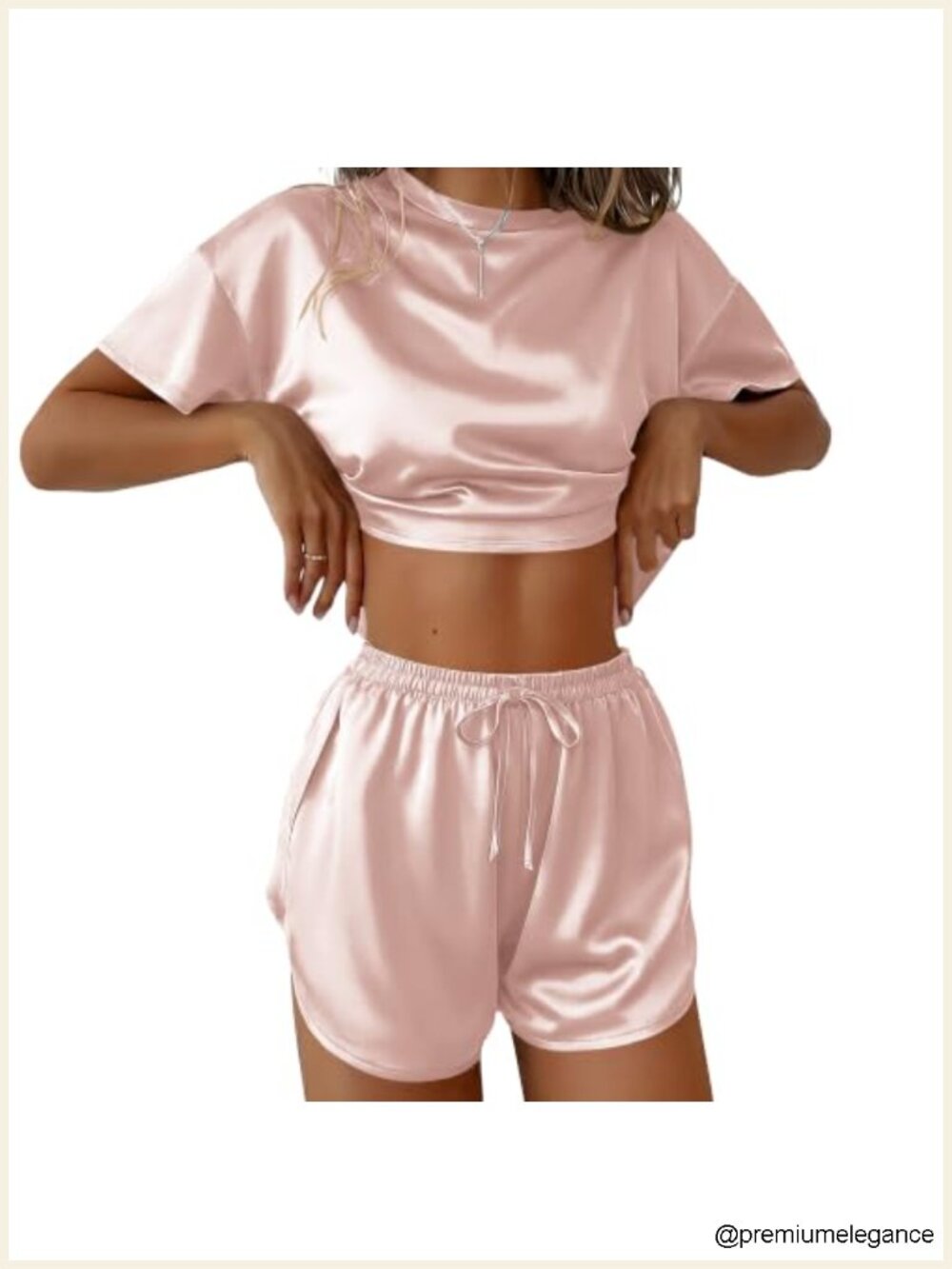 Silk Pajama Sets for Women, Side Split Shorts, Satin Lounge Set, Sexy Sleepwear